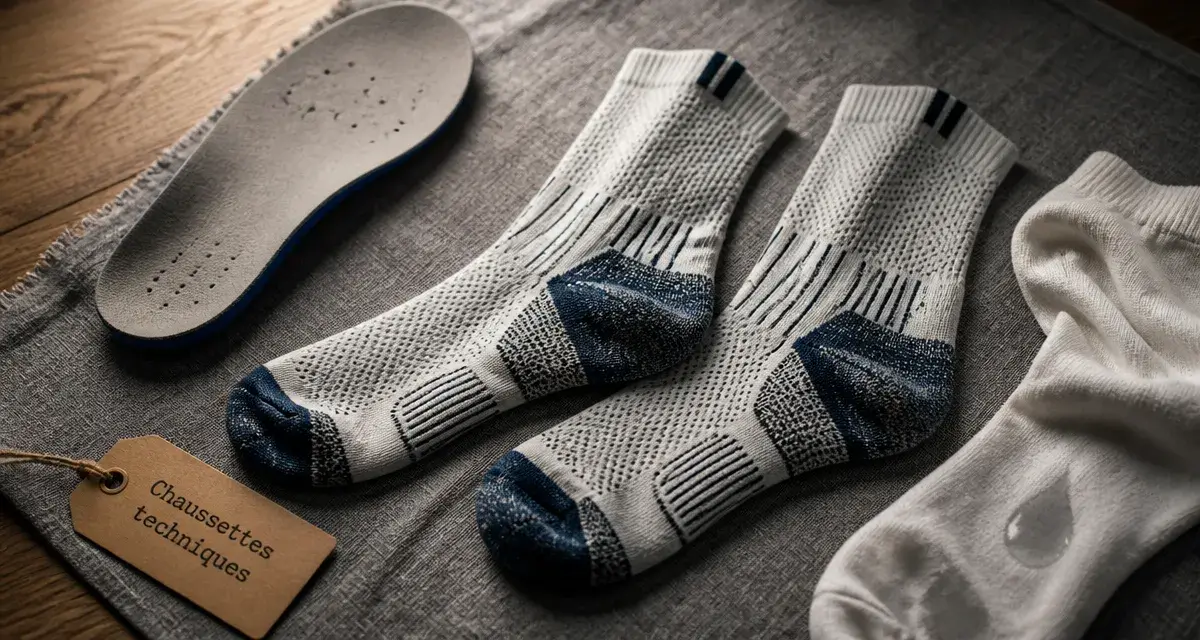 Chaussette course à pied : zones renforcées et respirantes