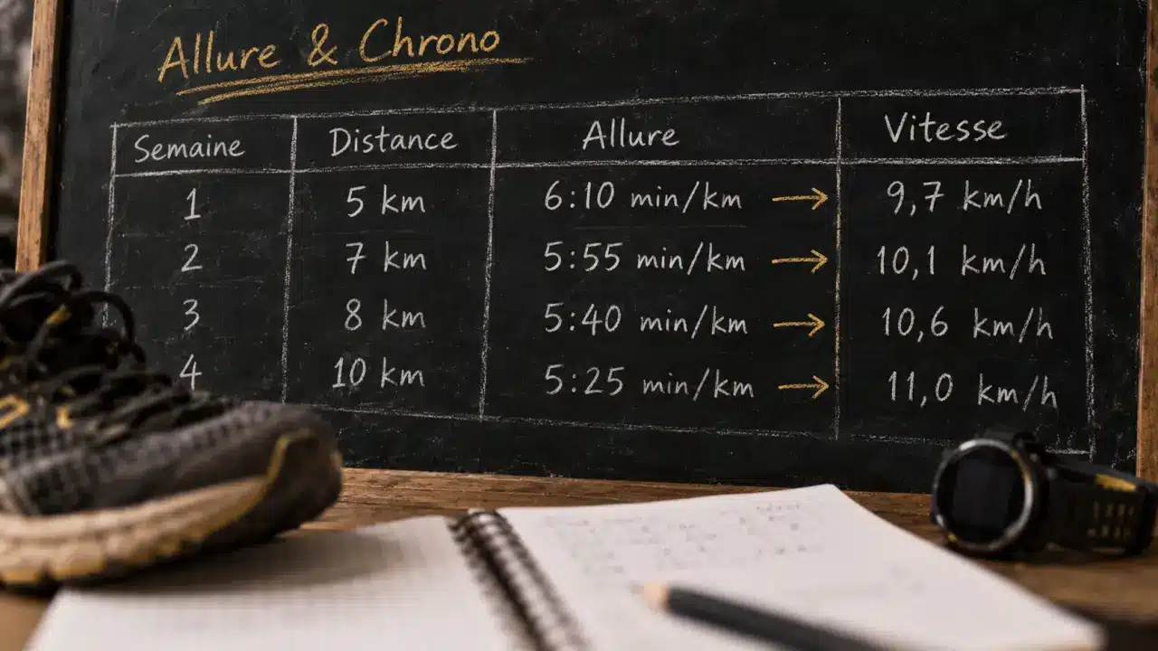 Tableau progression course à pied : 5 km au marathon